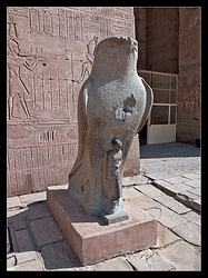 Horus at the entrance, left